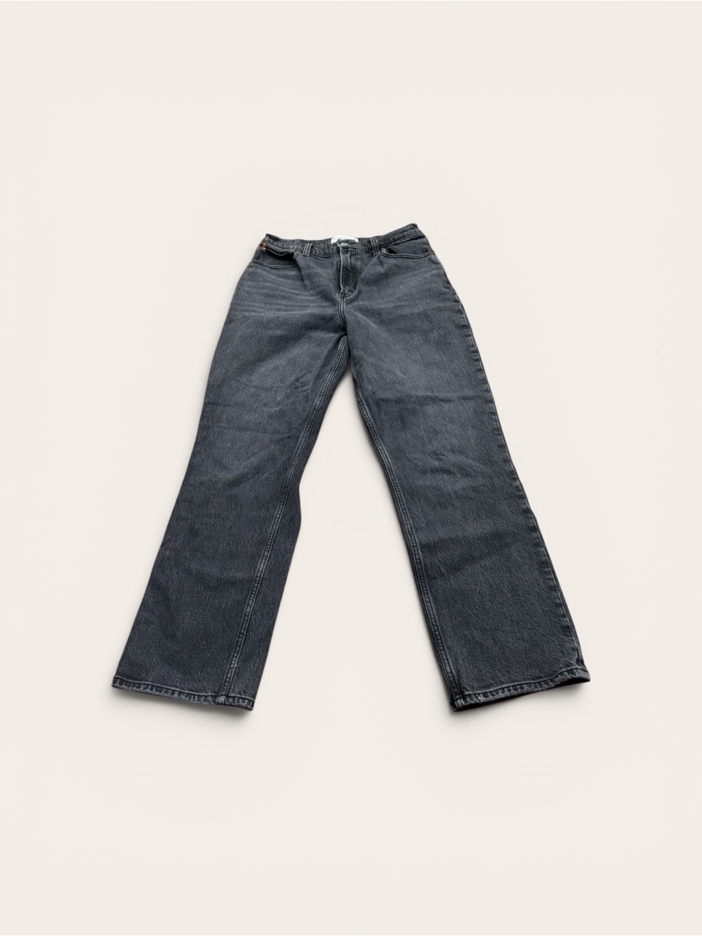 Abercrombie & Fitch Curve Love High Rise 90s Straight Jeans Black Wash Womens 29 - Picture 3 of 9